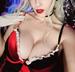Bailey Paige in a red and black lingerie outfit